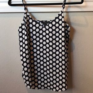 Navy/white polka dot J. Crew tank